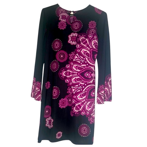 INC International Concepts Elegant Black and Purple Women's Dress SZ M - Picture 1 of 7